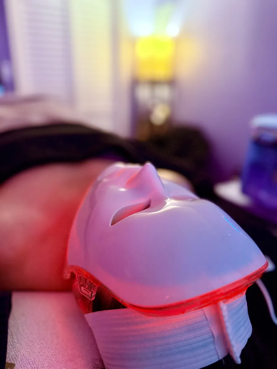 LED light therapy treatment at Lavender Esthetics by Laura